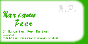 mariann peer business card